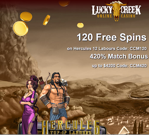 120 Free Spins on Hercules 12 Labours codes